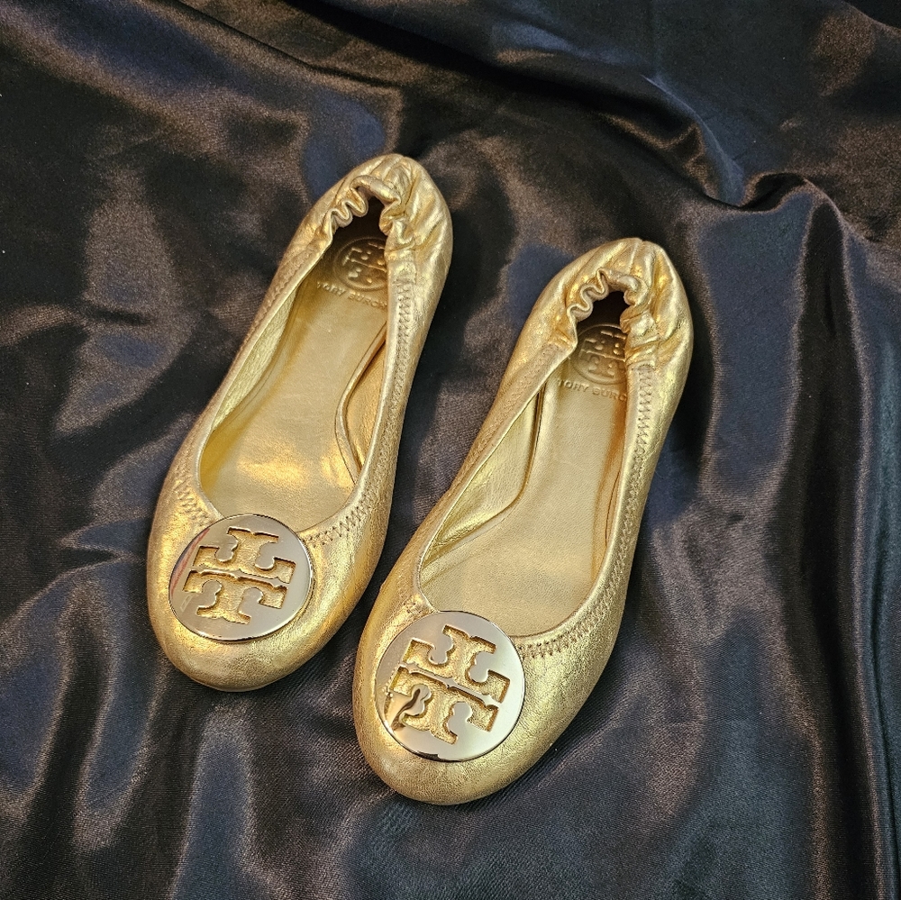 Gold Tory Burch gold flats